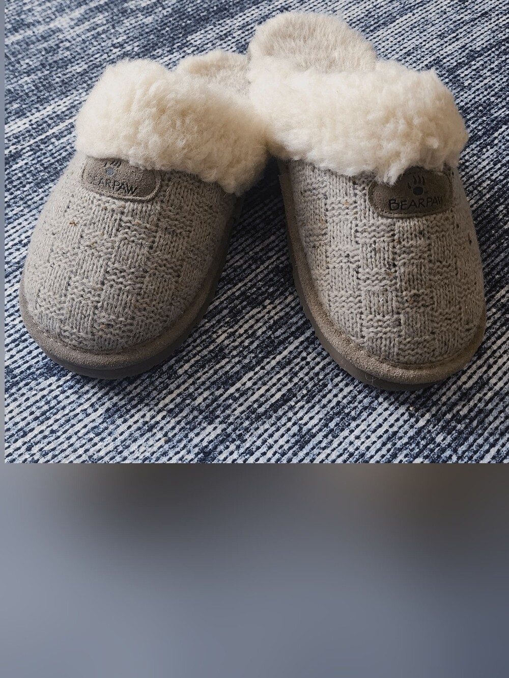 Bear Paw Women's Clog Plush Open Back Slippers Wool Blend Size 8